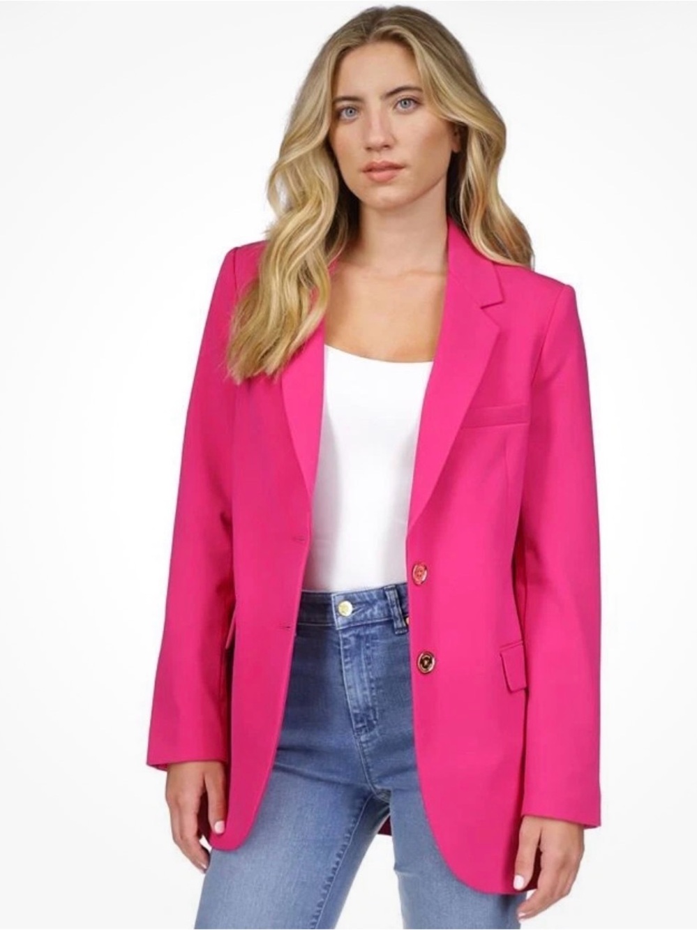 Kasper Hot Pink 2 Button Blazer, Size 12, NWT (See Comments)
